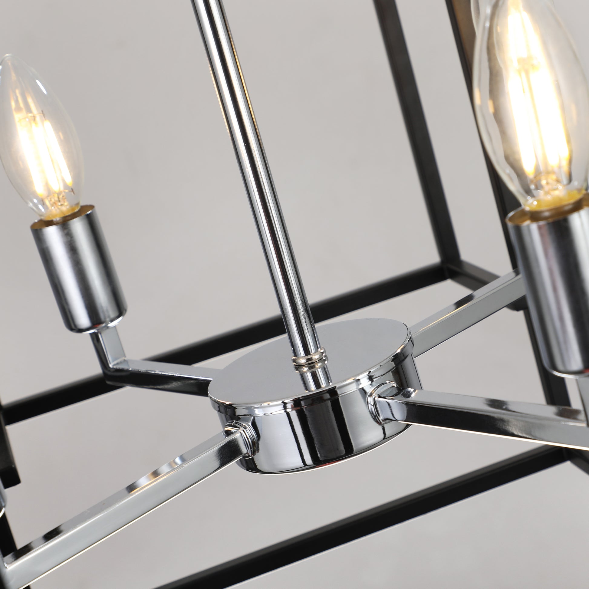 18" 8-Light Black & Chrome Geometric Chandelier - view 9
