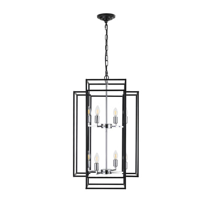 18" 8-Light Black & Chrome Geometric Chandelier - view 12
