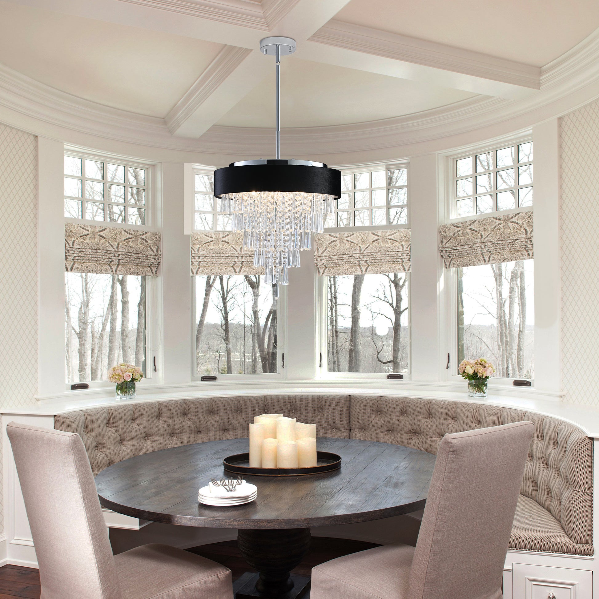 18" 8-Light Crystal Chandelier with Black Velvet Shade - view 5
