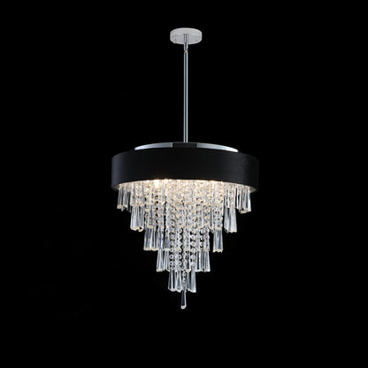 18" 8-Light Crystal Chandelier with Black Velvet Shade - view 7