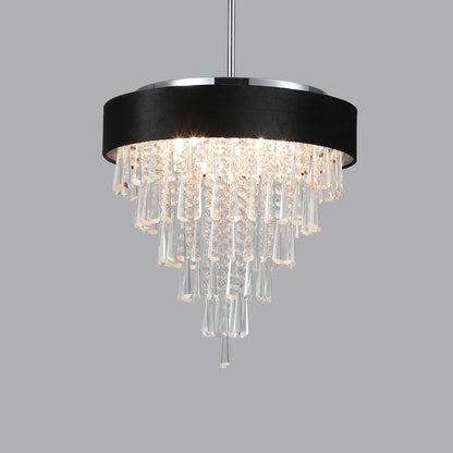 18" 8-Light Crystal Chandelier with Black Velvet Shade - view 8