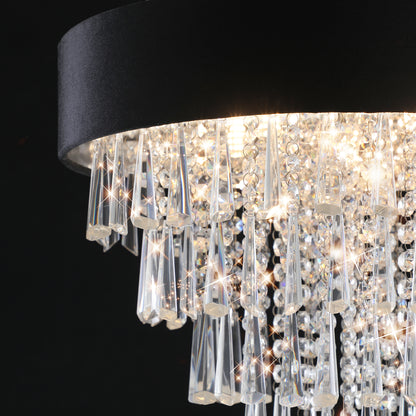 18" 8-Light Crystal Chandelier with Black Velvet Shade - view 12