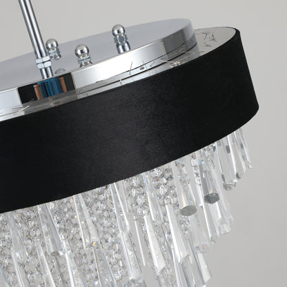 18" 8-Light Crystal Chandelier with Black Velvet Shade - view 13