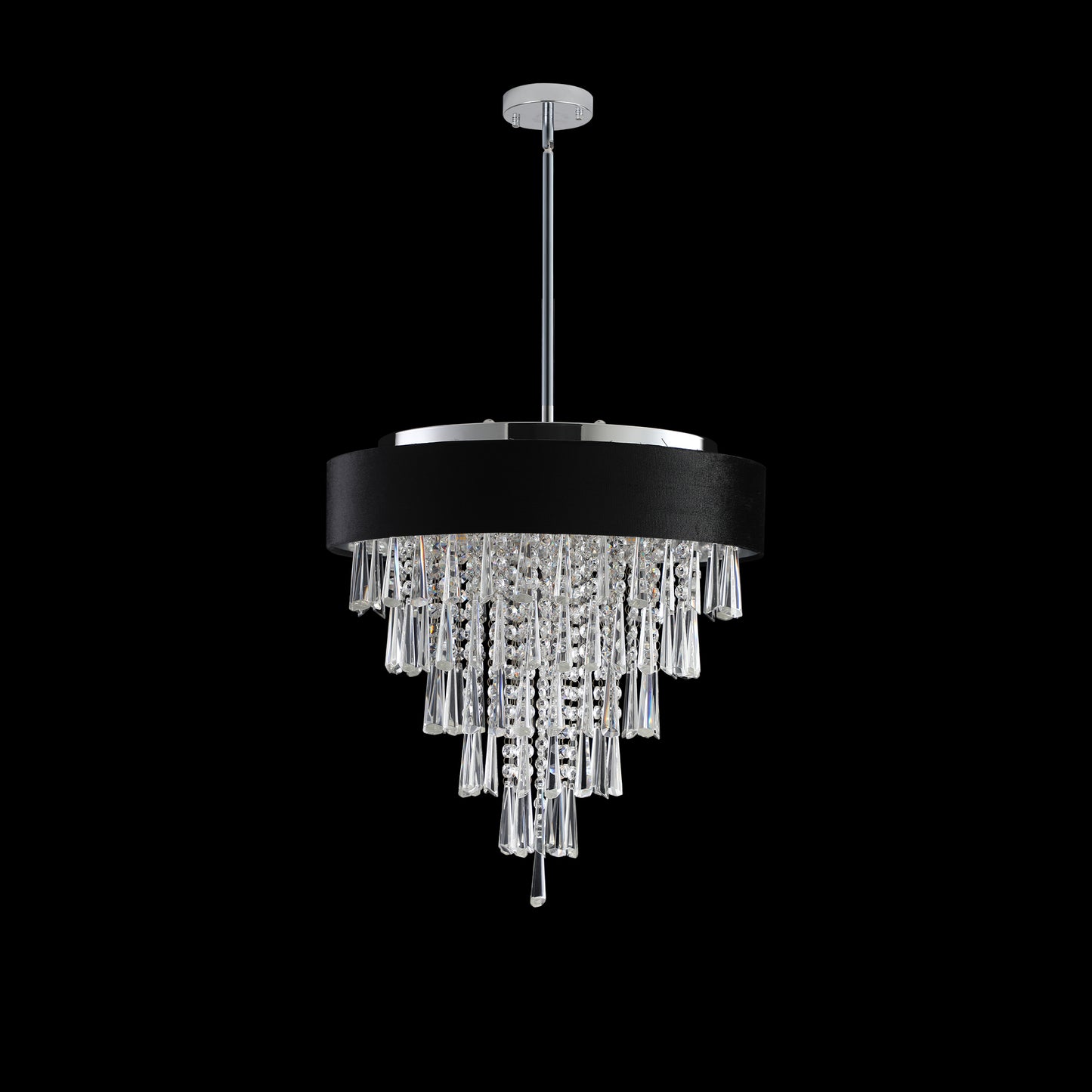 18" 8-Light Crystal Chandelier with Black Velvet Shade - view 6