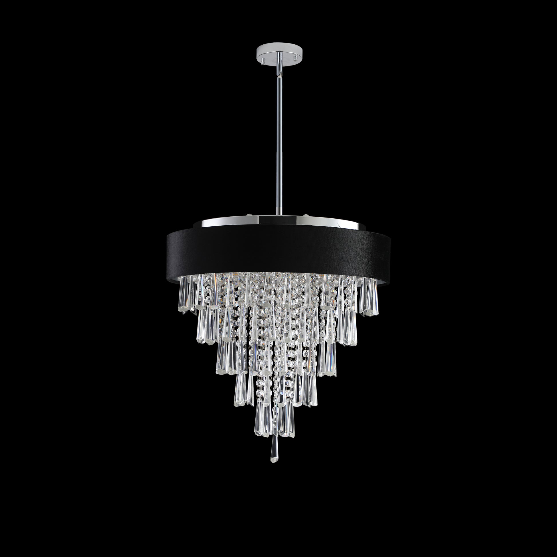 18" 8-Light Crystal Chandelier with Black Velvet Shade - view 6