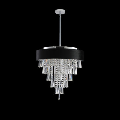 18" 8-Light Crystal Chandelier with Black Velvet Shade - view 6