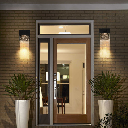 Black Bubble Crystal LED Outdoor Wall Light, Set of 2