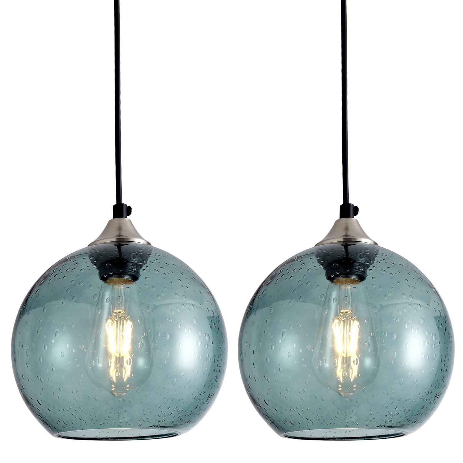 7.9" Green Glass Globe Pendant Light, Set of 2 - view 9