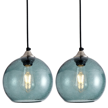 7.9" Green Glass Globe Pendant Light, Set of 2 - view 9