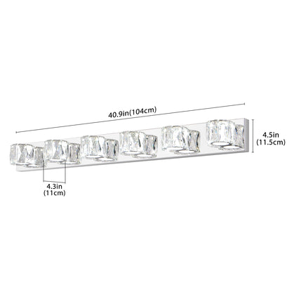 41" 6-Light Chrome Crystal Vanity Wall Light - view 13