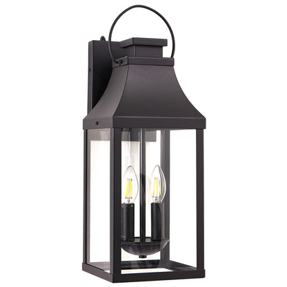 20" 2-Light Black Dusk to Dawn Outdoor Wall Light - view 9