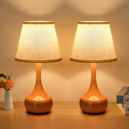 Pink Dimmable Bedside Table Lamp, Set of 2