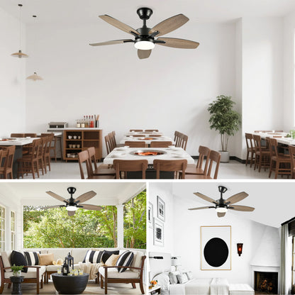 42" Matte Black Plywood Blade Ceiling Fan with Remote - view 14