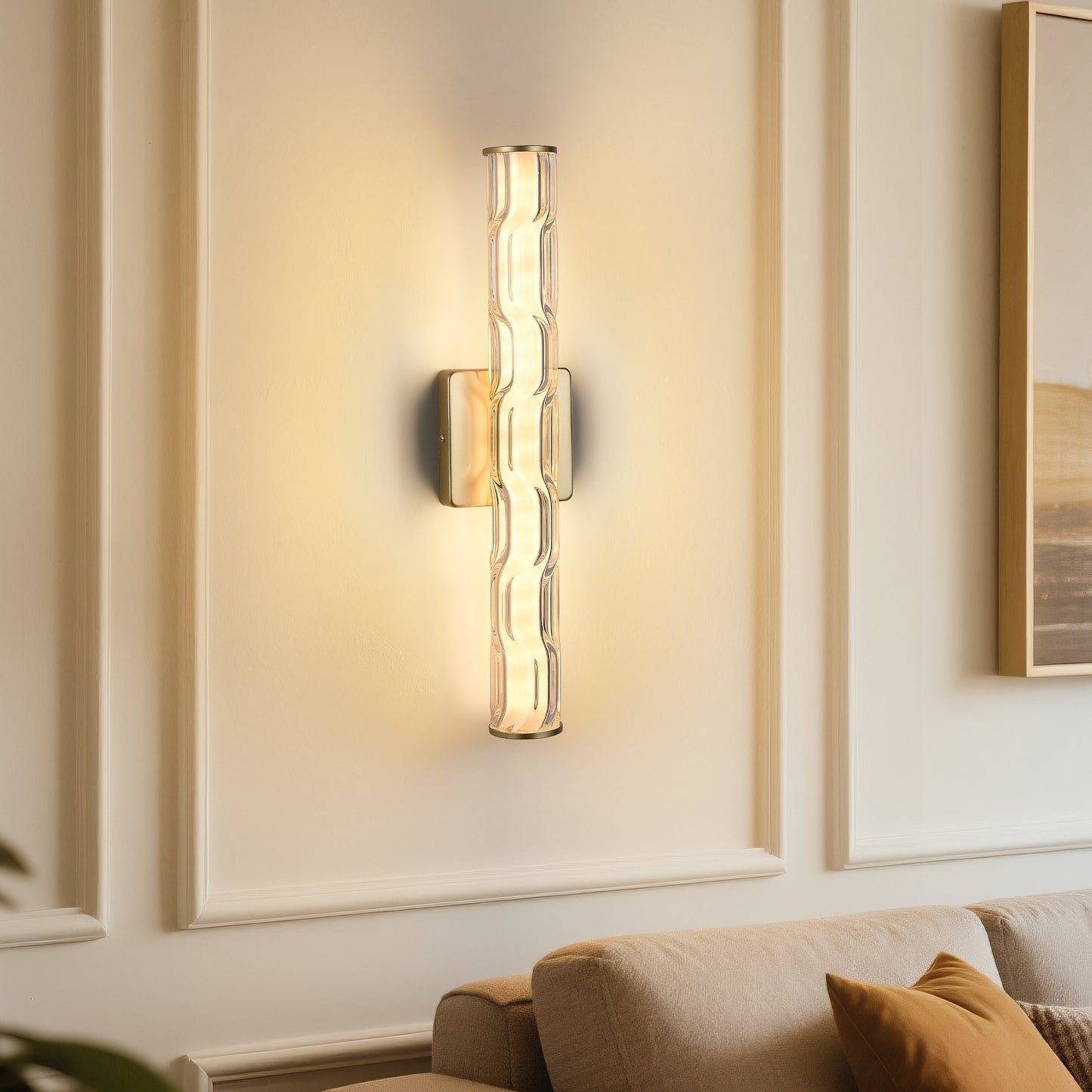 19.7"H Gold Crystal Wall Sconce, Set of 2