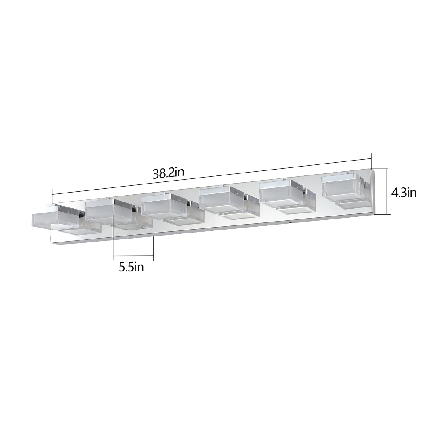 Modern 6-Light Chrome LED Vanity Light - view 8