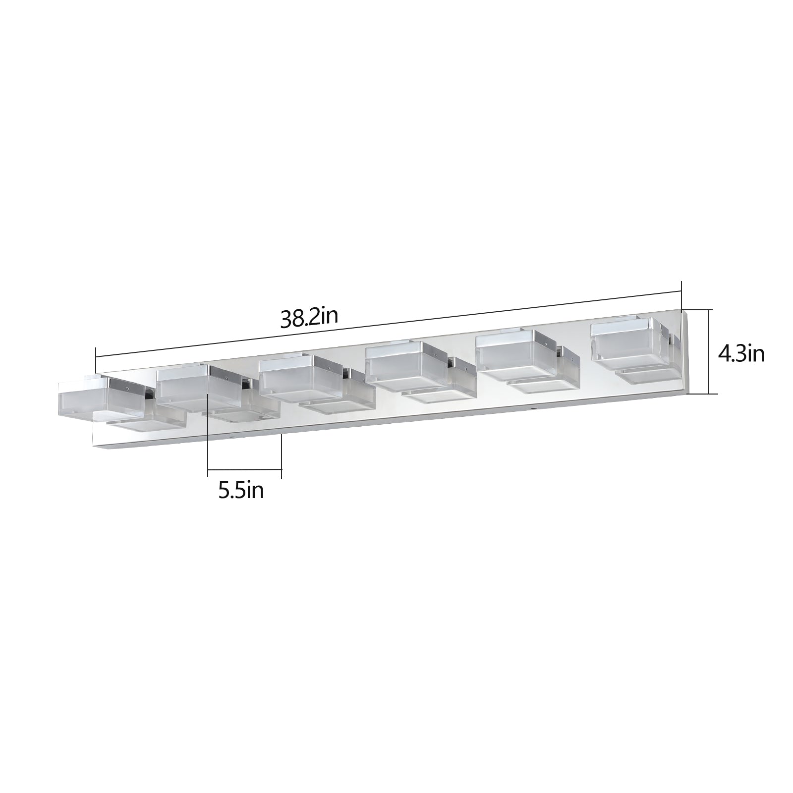 Modern 6-Light Chrome LED Vanity Light - view 8
