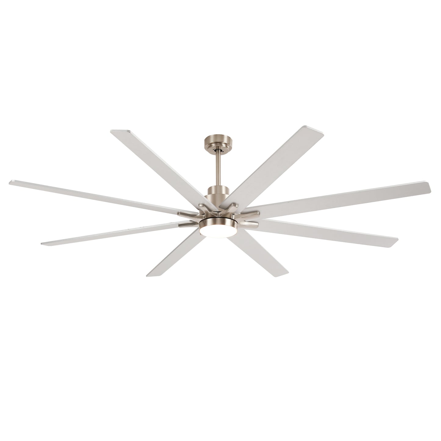 84" Nickel 8-Blade Ceiling Fan with Dimmable LED
