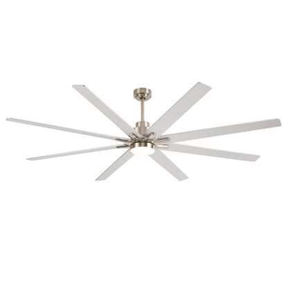 84" Nickel 8-Blade Ceiling Fan with Dimmable LED