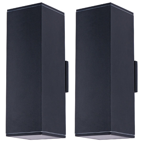 18" Matte Black Outdoor Wall Light, Set of 2 - view 10