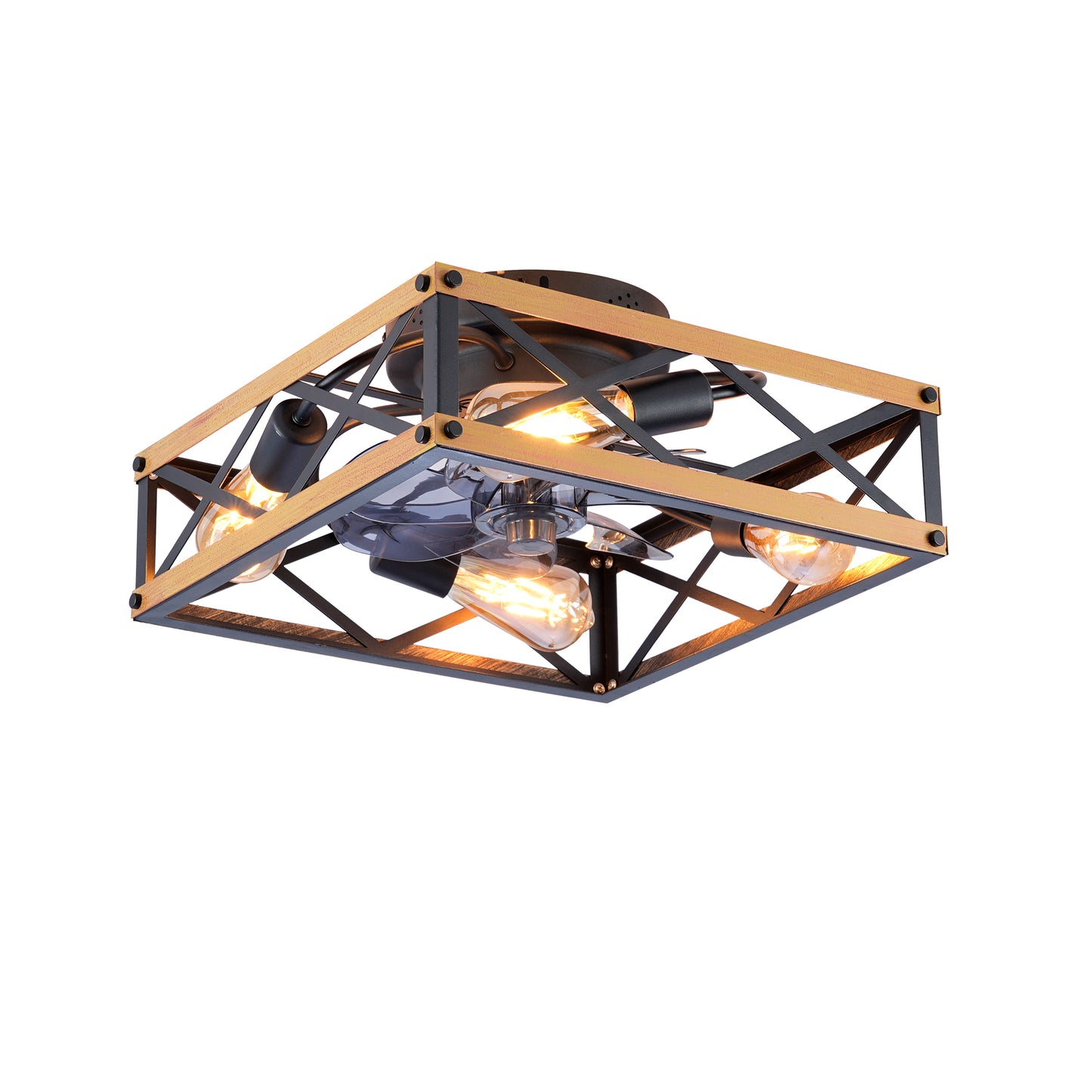 22.6" Bronze Flush Mount Ceiling Fan with Remote - view 17
