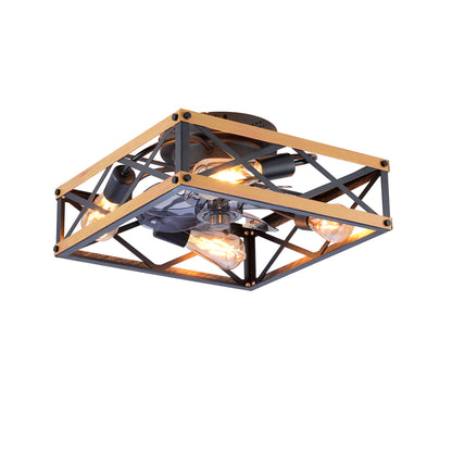 22.6" Bronze Flush Mount Ceiling Fan with Remote - view 17