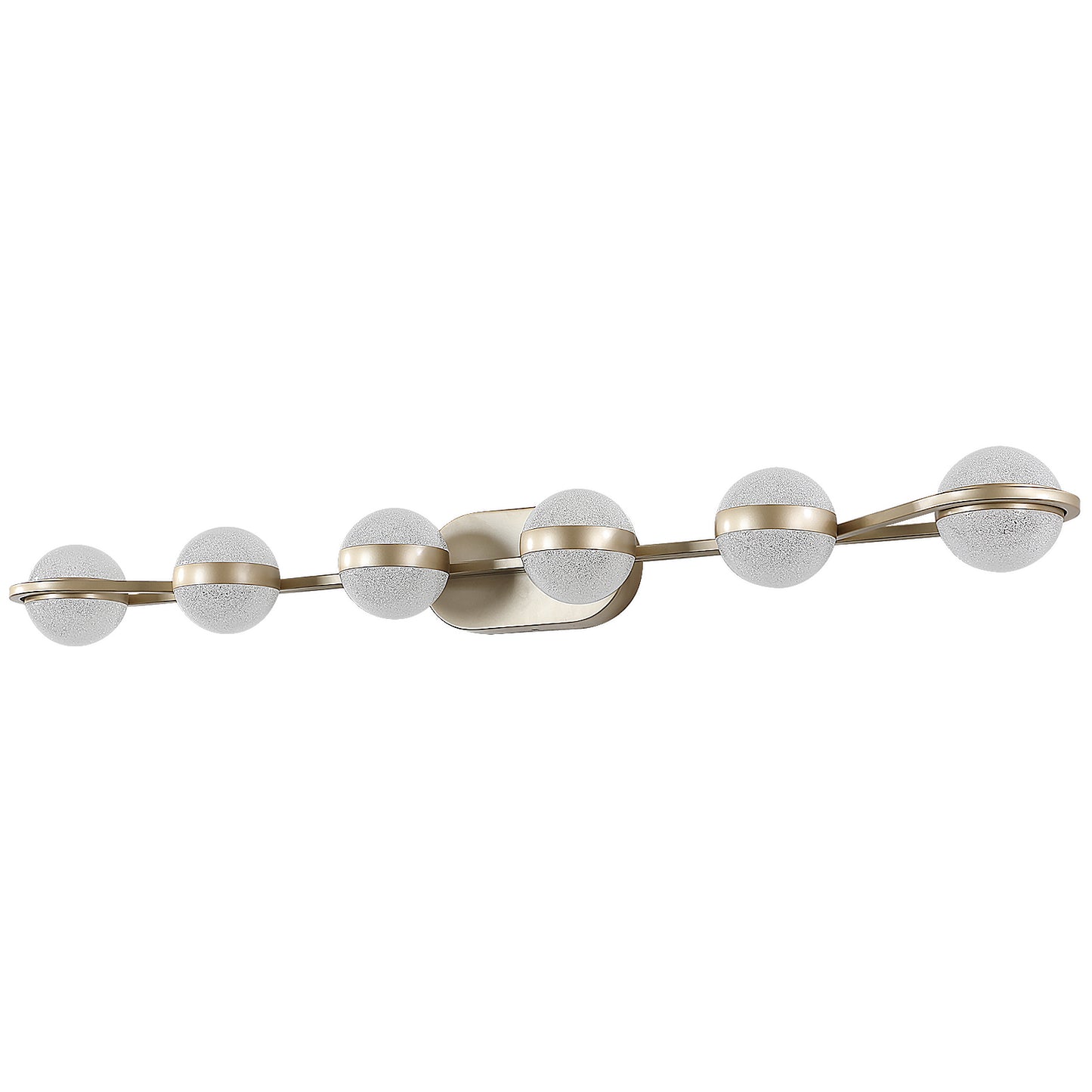 43" 6-Light Gold LED Vanity Light with Crystal Sand Shades - view 11
