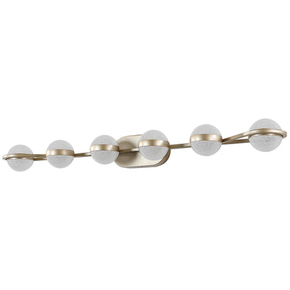 43" 6-Light Gold LED Vanity Light with Crystal Sand Shades - view 11