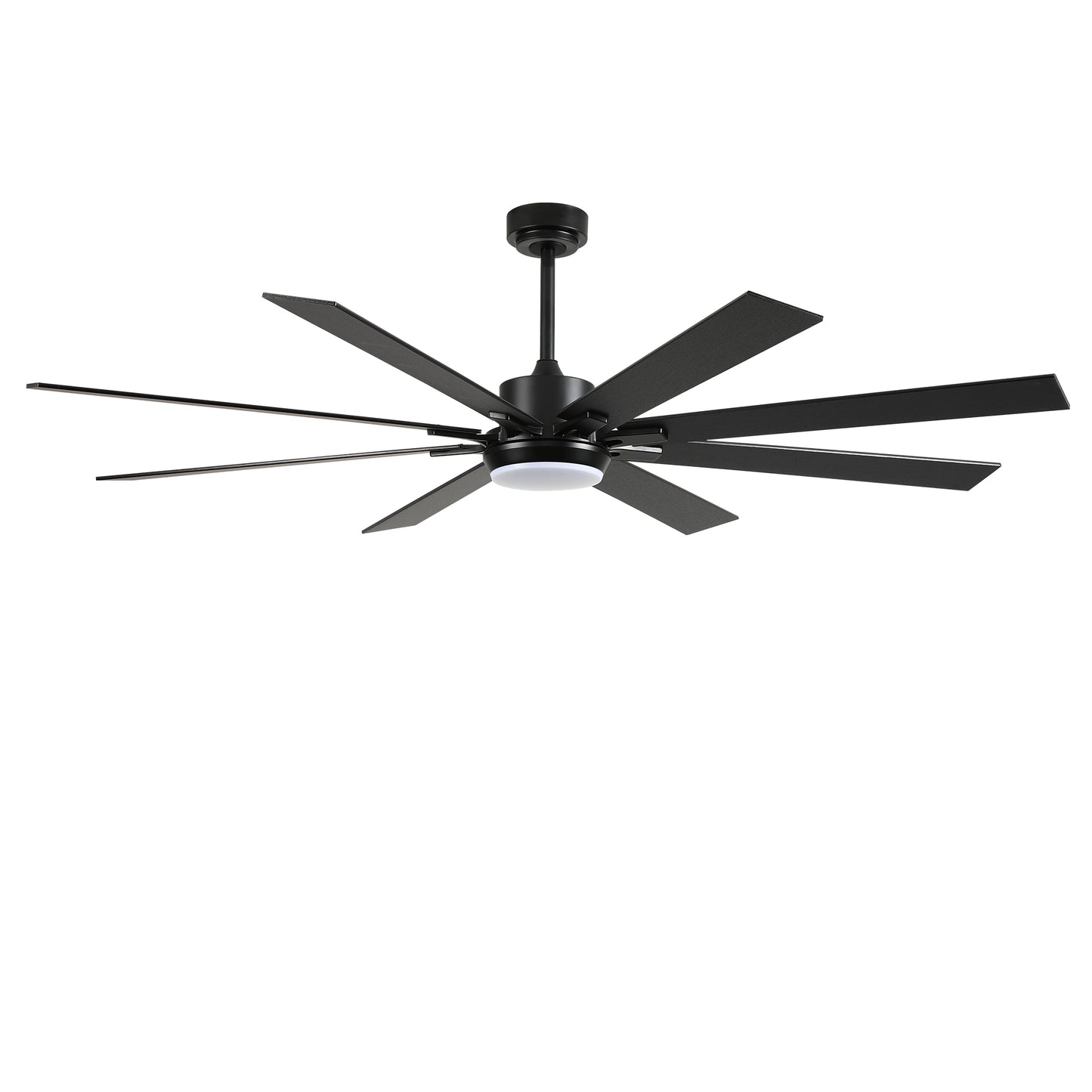 72" Matte Black 8-Blade Ceiling Fan with Dimmable LED - view 23