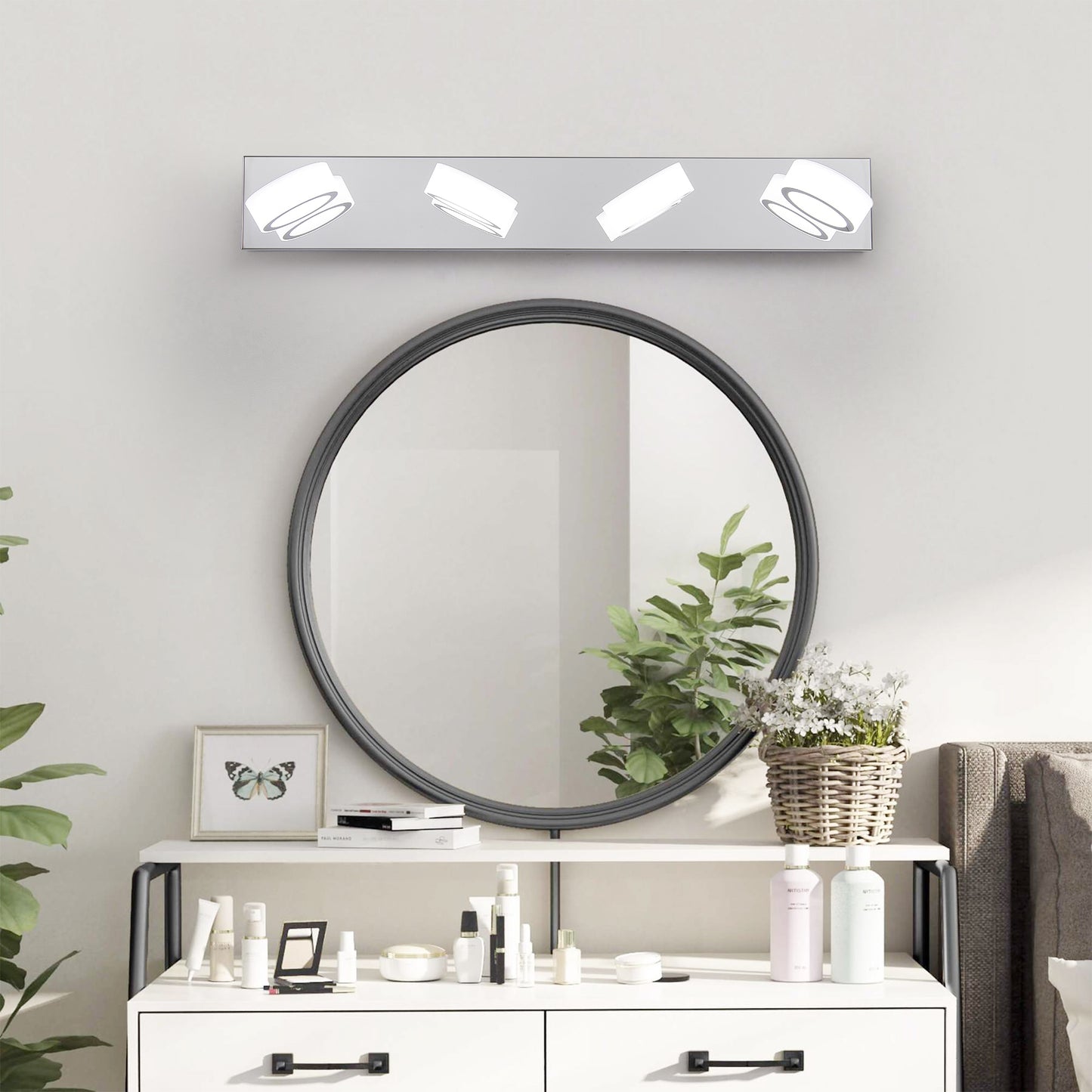 29" Modern 4-Light Chrome LED Vanity Light