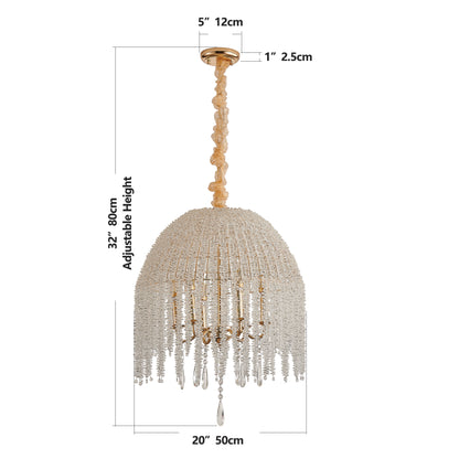 20" 6-Light Gold Crystal Waterfall Chandelier - view 8
