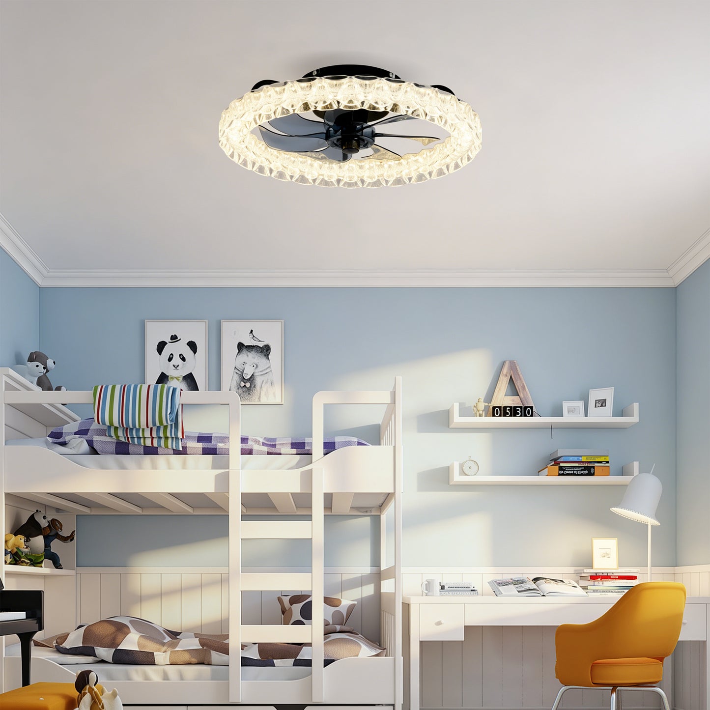 Matte Black Galaxy Ceiling Fan with Dimmable LED - view 5
