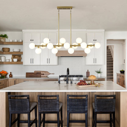 16-Light Gold and Opal Farmhouse Pendant Light - view 3