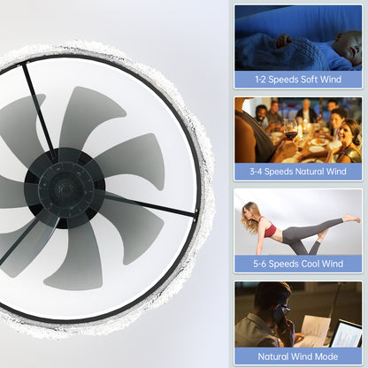 24" Black Crystal Flush Mount Ceiling Fan with LED - view 2