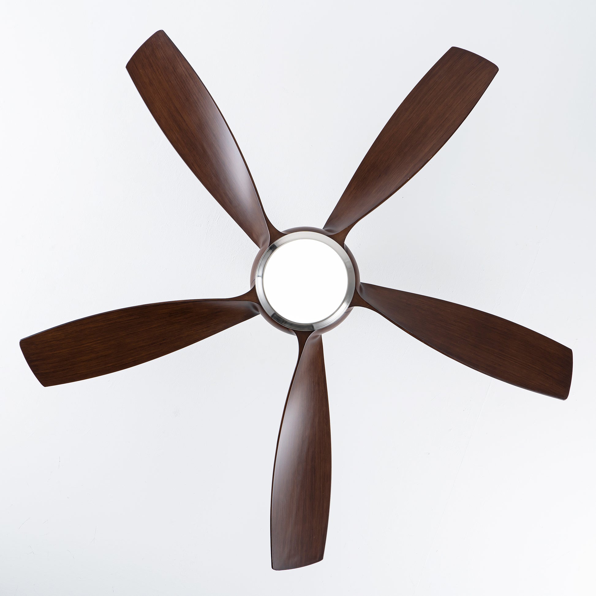 56" Nickel & Wood Ceiling Fan with Remote - view 13