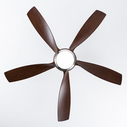56" Nickel & Wood Ceiling Fan with Remote - view 13