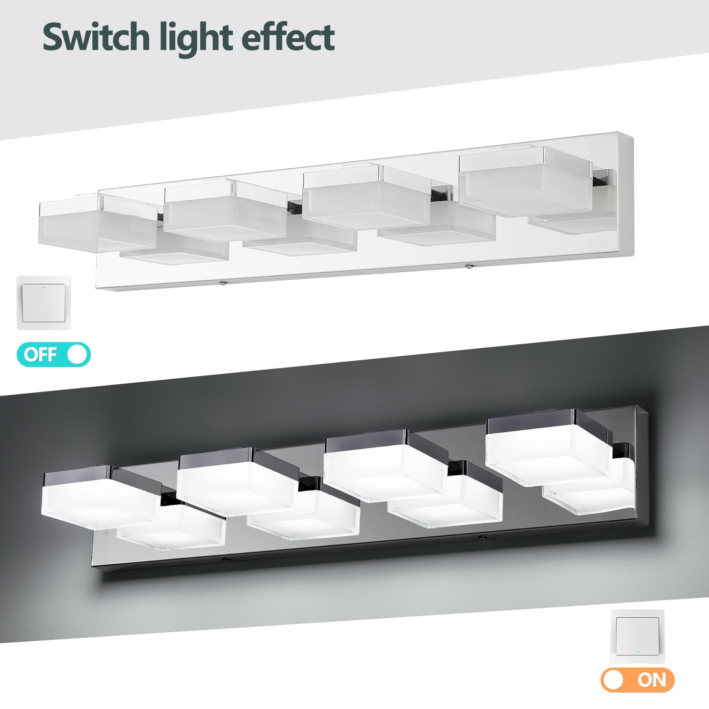 4-Light Chrome LED Bathroom Vanity Light - view 7