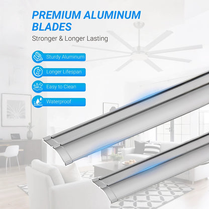 88" Silver Industrial Aluminum Ceiling Fan with Remote - view 17