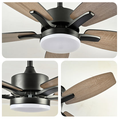 42" Matte Black Plywood Blade Ceiling Fan with Remote - view 15