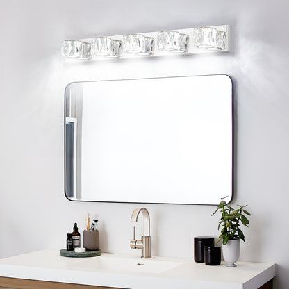 35" 5-Light Chrome Crystal LED Vanity Light - view 3