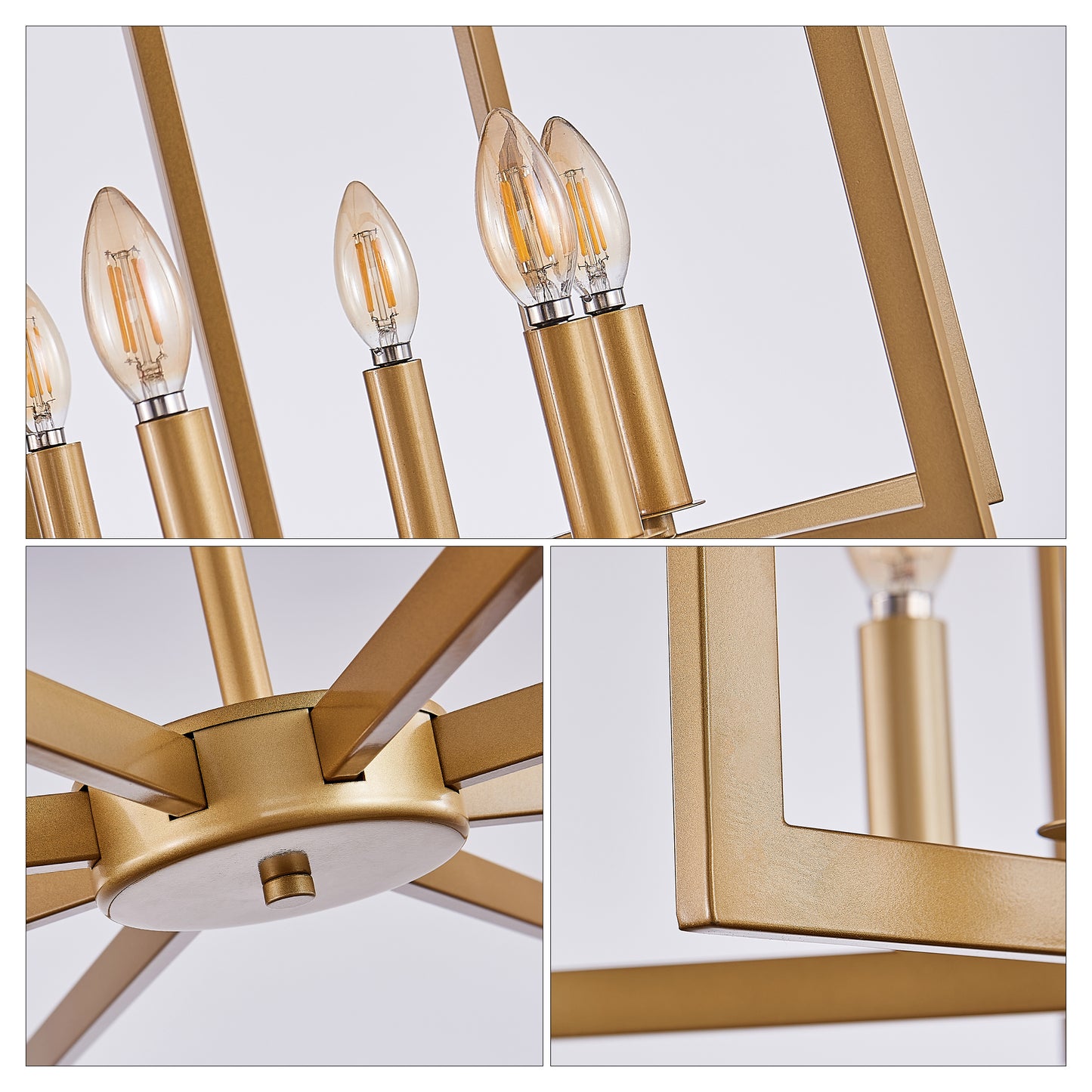 27" 8-Light Gold Geometric Chandelier - view 9
