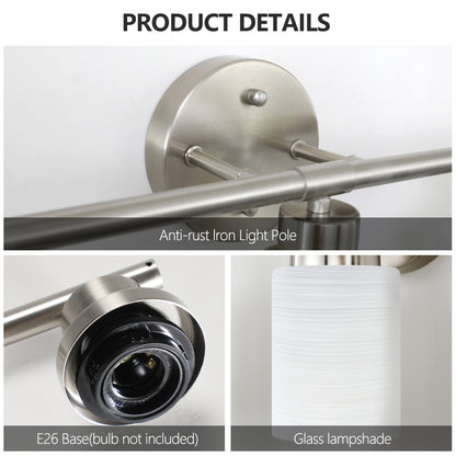 31" 5-Light Brushed Nickel Vanity Light with Frosted Glass - view 7