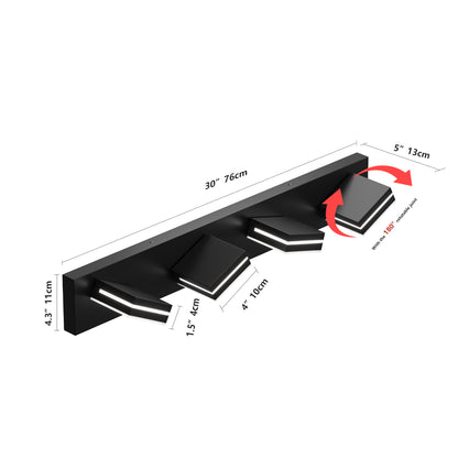 4-Light Black Minimalist LED Vanity Light - view 7