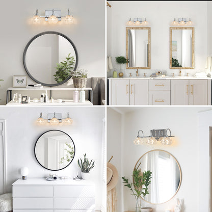17" 3-Light Nickel Vintage Crystal Vanity Light - view 5