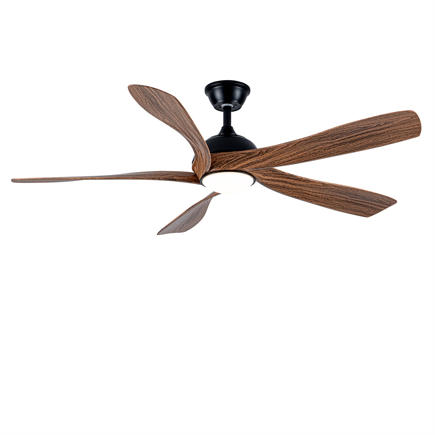 56" Matte Black & Wood Ceiling Fan with LED Light - view 17