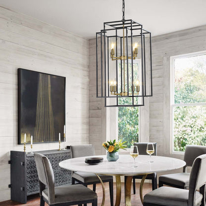 18" 8-Light Black & Gold Geometric Chandelier - view 6