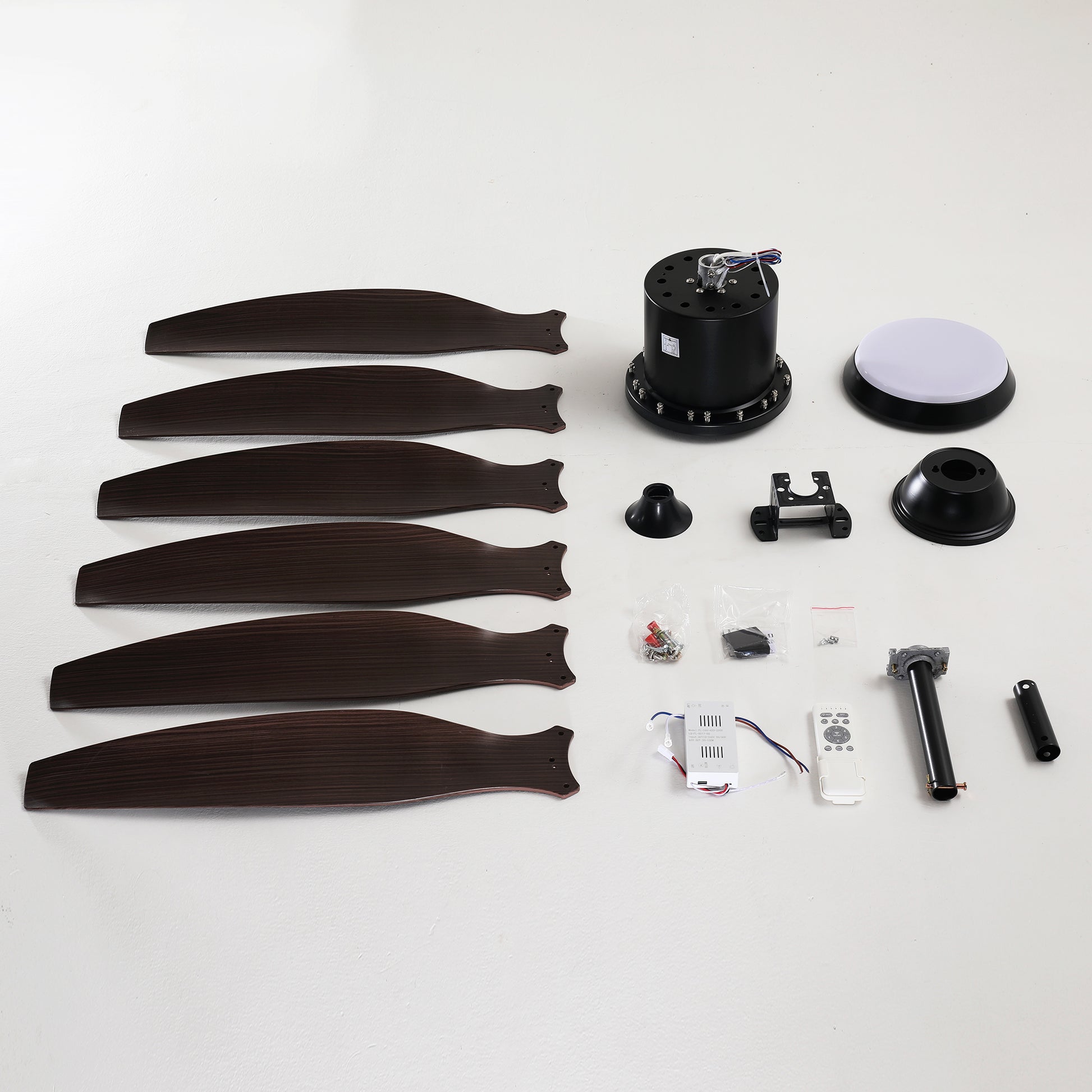 56" Matte Black 6-Blade Ceiling Fan with Remote - view 16