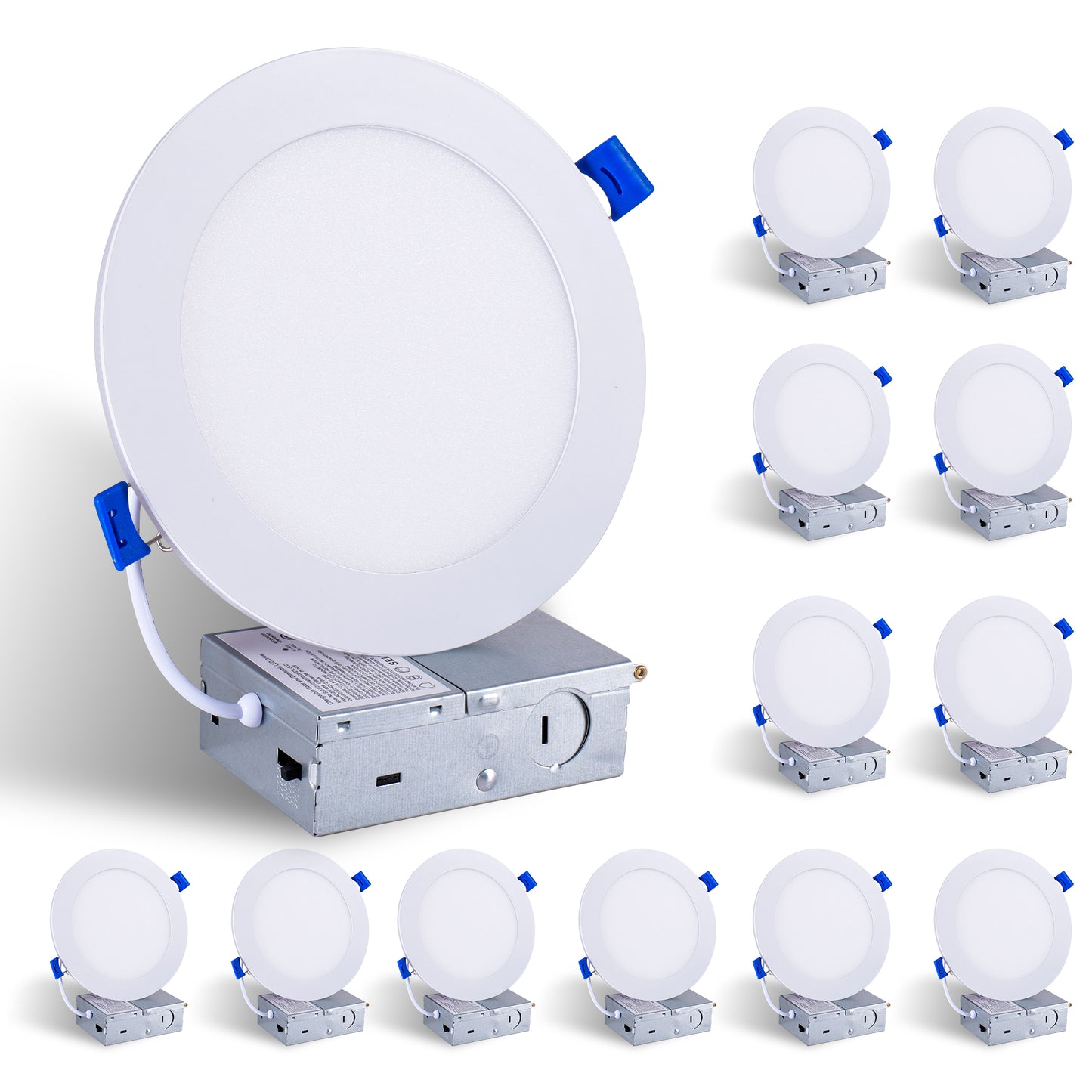 6" White LED Recessed Ceiling Light, 12-Pack
