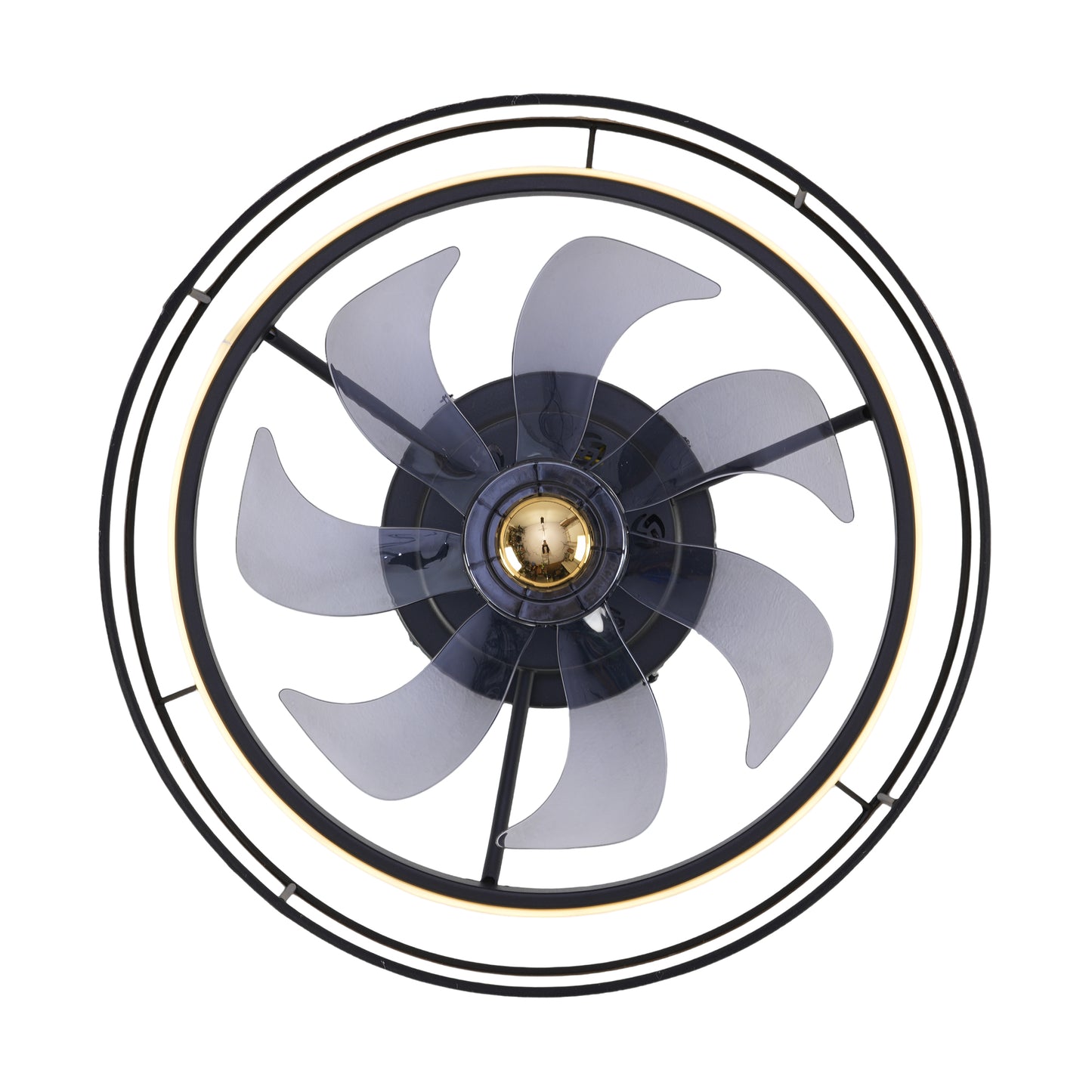 20" Matte Black Fabric Farmhouse Ceiling Fan with Remote - view 21