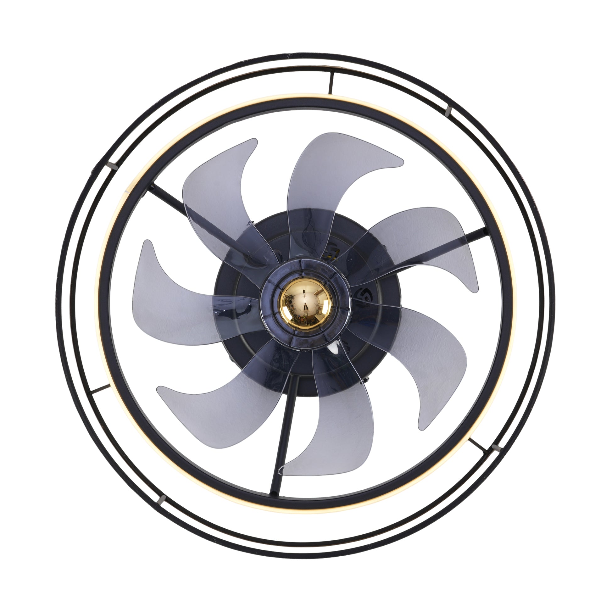 20" Matte Black Fabric Farmhouse Ceiling Fan with Remote - view 21