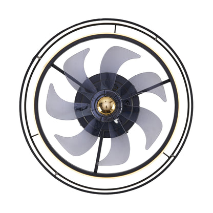 20" Matte Black Fabric Farmhouse Ceiling Fan with Remote - view 21